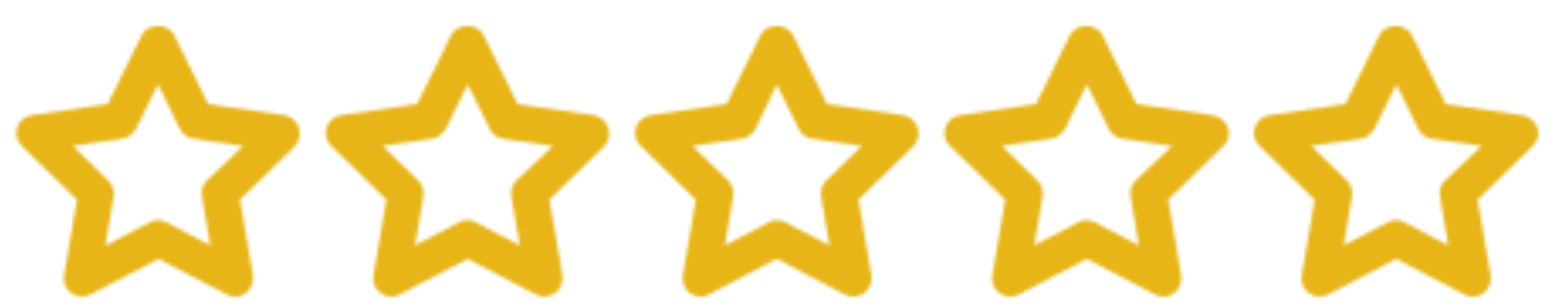 Yellow star outlines, rating symbol on black.