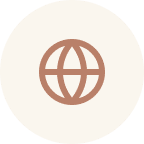 Globe icon on beige background